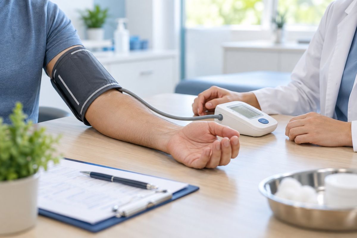 Blood pressure check-up at InfoCare Clinic